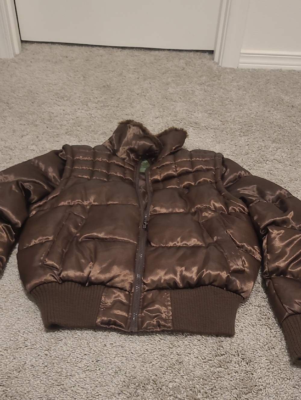 U.S. Polo Assn. Brown Faux-Fur Lined Puffer Jacket